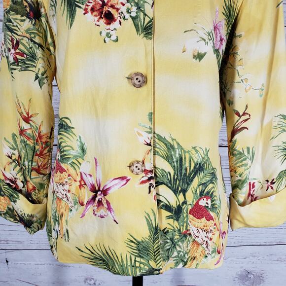 Nancy Bolen City Girl Women's Silk Birds of Paradise Blazer Jacket Size Small - Picture 3 of 16